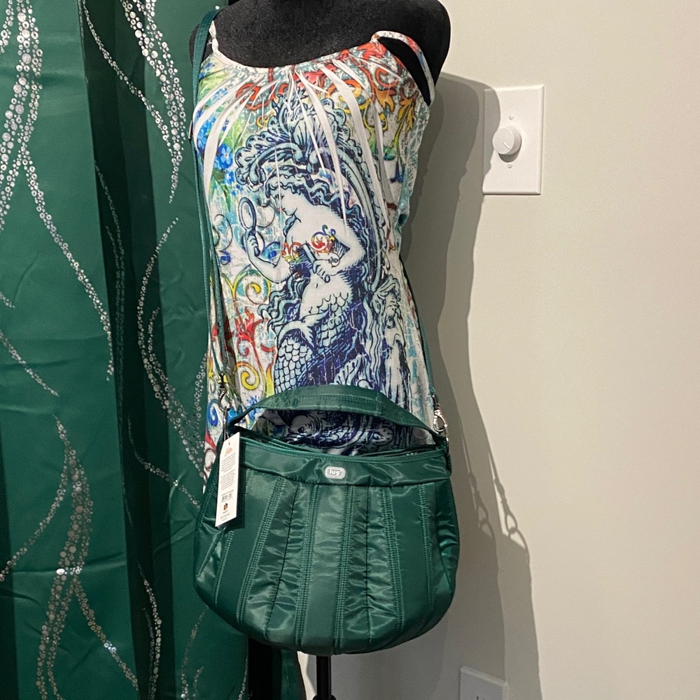 NWT Lug Wickedly Green Pumpkin tote with strap Bag.